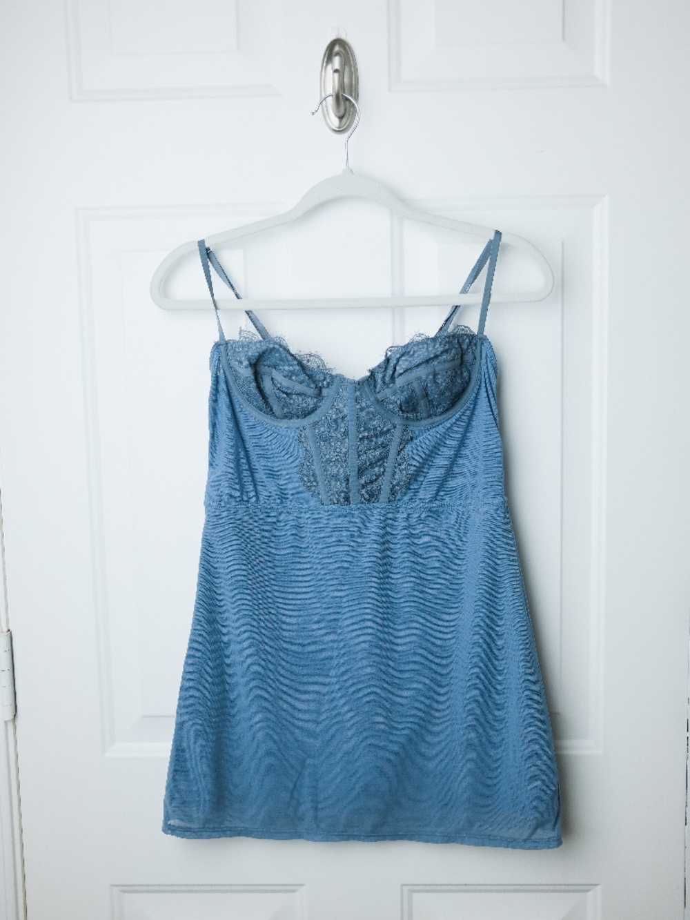 URBAN OUTFITTERS Blue Lace Bustier Brenna Mini Dress Women's Size M